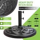 T&Jero 42 lb Round Heavy Duty Patio Market Table Umbrella Base Stand Weight for Outdoor, Black