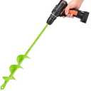 2 x TCBWFY Auger Drill Bit for Planting 1.6x16.5inch Extended Length Garden Auger Spiral Drill Bit for Planting Bulbs Flowers,Post Hole Digger for 3/8Hex Drill