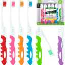 Portable Folding Toothbrush Kit - Built-in Cover, Collapsible, Multi-color (6 Pack Soft-Multicolor)