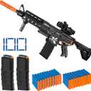Electric Automatic Toy Gun for Guns Sniper Soft Bullets Shoot Faster Burst Soft Bullets Toy Gun for Boys, Toy Foam Blasters & Guns with 100 Toy Sniper Darts for Kids Black