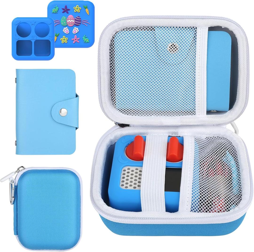 3PCS Card holder Kit for Yoto Cards, Hard Travel Card Case Compatible with Yoto Mini Player,Mini Jacket for Yoto,Card Binder Hold up to Yoto 24 Cards(Blue)