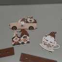 Blosssound 6 Pcs Coffee Bar Decor Sign Coffee Bar Accessories Farmhouse Gnomes Rustic Table Centerpiece Wood Tiered Tray Decor Table Signs for Home Kitchen Ornament