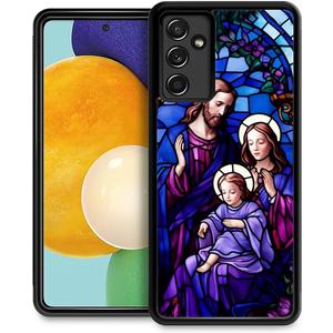 CARLOCA Compatible with Samsung Galaxy A13 5G Case, Purple Virgin Jesus Churches Pattern for Girl Ultra Protection Shockproof Soft Silicone TPU Non-Slip Back