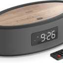 Bluetooth Clock Radio Speaker Aesthetic Design with Phenomenal Sound Quality, Built-in Sound Machine, FM Radio, USB, AUX, Dual Music/Radio Alarms