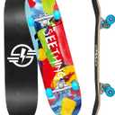 Skateboard, 31"x 8" Complete Standard Skate Boards for Girls Boys Beginner, 9 Layer Maple Double Kick Deck Skateboards for Kids Youth Teens