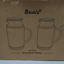Buaic 2 PACK Glass Pitcher with Lid, 74oz/ 2.2 Liter Classic Vertical Stripes Water Pitcher with Handle,Glass Water Carafe for Cold Brew, Coffee, Lemonade, Iced Sun Tea,Beverage,Heat Resistant