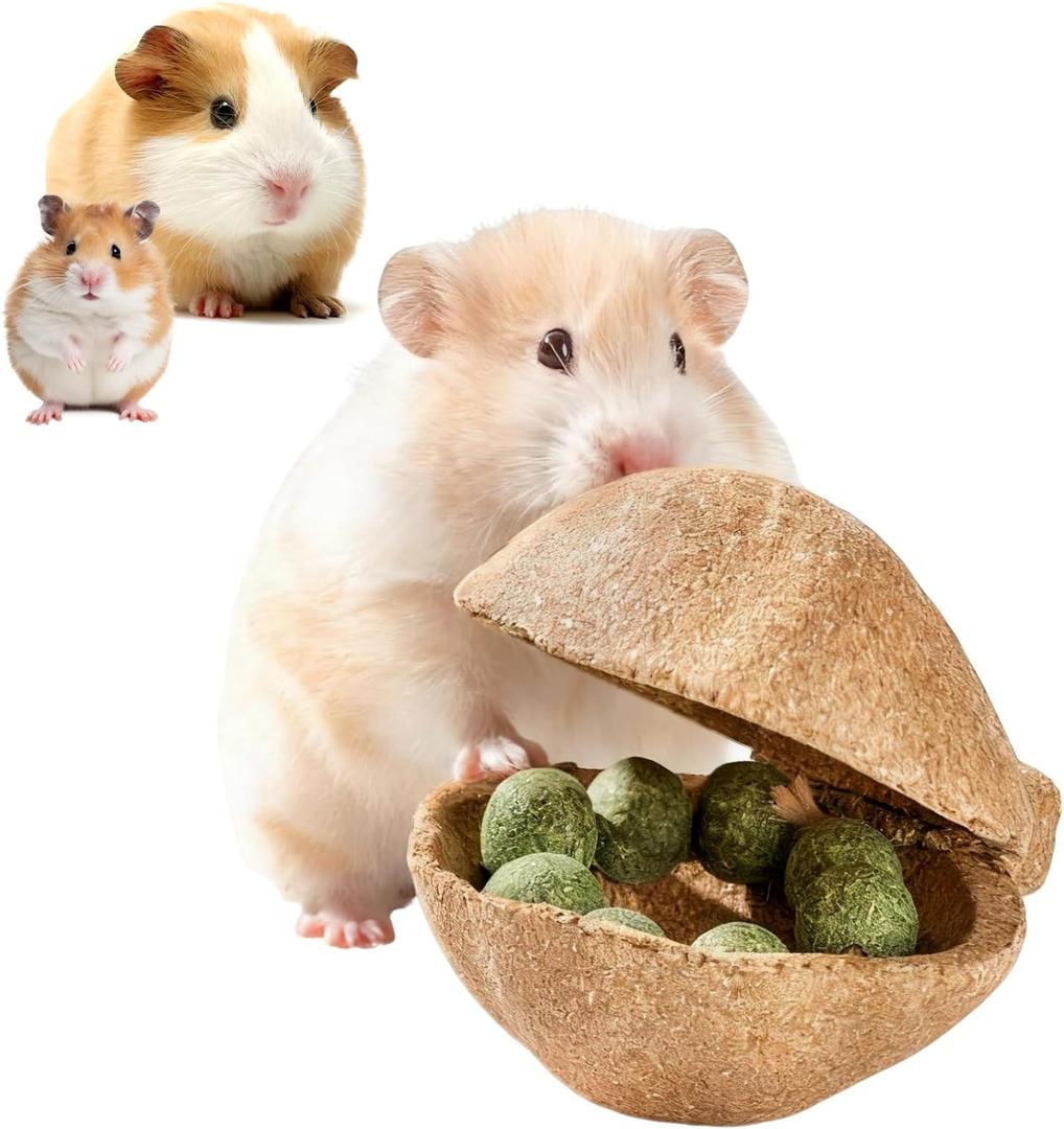 mini&moe Hamster Chew Toys for Teeth Guinea Pig Chews Natural Edible Hamster Enrichment Toys Improve Dental Health Chinchilla Treats for Gerbils, Rat, Rabbit, Bunny (EXP 07/15/25)