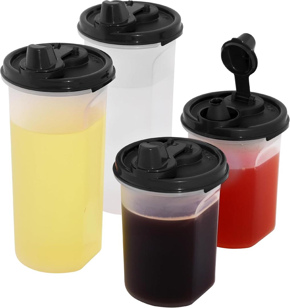 SIGNORA WARE NON-DRIP SPOUT Olive Oil dispenser bottle, Airtight Leakproof Oil Dispenser for kitchen, Wide mouth Easy Fill Oil and Vinegar Dispenser, Set of 4, 2-15 & 2-21 oz.