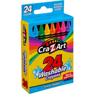 Cra-Z-Art Washable Crayons, 24 Count, Crayons for Kids Back To School Supply List Essential