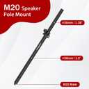 Set of 2 Speaker Poles for Subwoofer 30"-48" Height Adjustable Fits M20 Threaded Mount Subwoofer