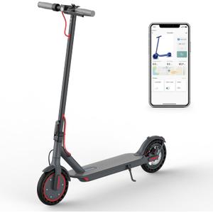 Electric Scooter for Adults - 8.5" Solid Tires/ 350W Motor, 19 MPH Digital Display, Up to 21 Miles Long-Range Commuting Foldable E-Scooter with Dual Braking System and App Control