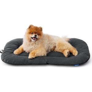 Bedsure Washable Dog Crate Pad for Small Dogs, Anti-Slip Puppy Kennel Dog Bed for Crate - Ultra Soft Fleece Flat Thin Pet Mat (Not Chew Proof), Grey 23"x17"