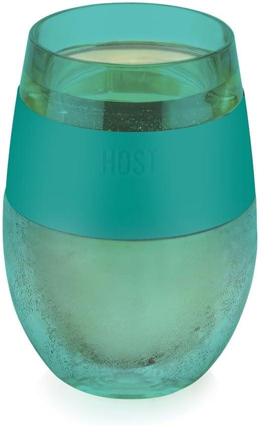 HOST Cooling Cup, Set of 1 Double Wall Insulated Freezable Drink Chilling Tumbler with Freezing Gel, Glasses for Red and White , 8.5 oz, Translucent Green HOST Cooling Cup, Set of 1 Double Wall Insulated Freezable Drink Chilling Tumbler with Freezing Gel, Glasses for Red and White , 8.5 oz, Translucent Green