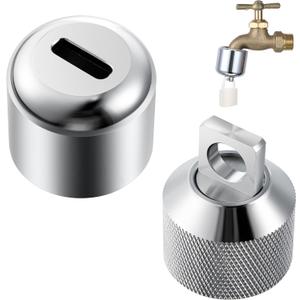 Enhon 1 Pack Faucet Locks Outdoor, Brass Hose Bib Lock Fit for 3/4'' Garden Male Hose Thread, Heavy Duty Faucet Lock Prevents Water Theft Protect Hose Bib (Padlock Not Included)