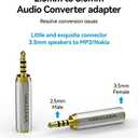 VENTION 3.5mm Female to 2.5mm Male Audio Adapter Converter Premium Quality Headphone Earphone Headset 2.5mm Male to 3.5mm Female Audio Connector Gold Plated 3 Ring Jack Stereo or Mono(2 Pack)
