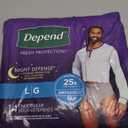 Depend Night Defense Adult Diapers, Incontinence Underwear for Men, Disposable, Overnight, Large, Grey, 14 Count, Packaging May Vary L/G