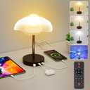 Starry Sky Bedside Table Lamp with Remote Control, RGB Cordless Desk Lamp with Touch-Slide Stepless Dimmable, Mini Rechargeable Night Light with USB Charging,LED Mood Light for Bedroom,Gift,bar