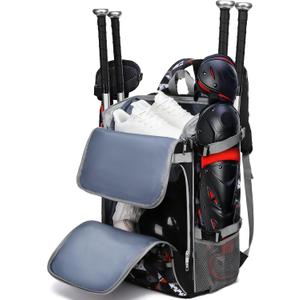 Baseball Softball Catchers Gear Bag for Helmet Chest Protector Leg Guards Cleats Large Baseball Softball Bat Backpack for Boys Girls Catchers Equipment Bag for Youth Adult