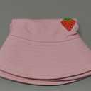 Hepandy Embroidered Bucket Hats for Men Women Girl (One Size, Strawberry (Pink))