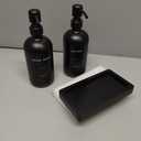 Black Soap Dispenser Bathroom Set, Soap and Lotion Dispenser Set with Stainless Steel Pump, Perfect for Bathroom Decor. (Black)