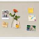 DAHAPYBOO Cork Board with Linen White,Bulletin Board 30"x20" Hanging Corkboards for Office Home School Message Board or Vision Board Decoration.
