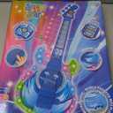 Kids Guitar and Microphone Set, Toy Guitar with Adjustable Volume and Strap, Microphone with Stand and Color Light, Toddler Musical Instrument for 3-5 5-9, Kids Karaoke Machine for Boy Girls(Blue)