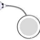 JiBen Flexible Gooseneck LED Lighted 10X Magnifying Makeup Mirror with Power Locking Suction Cup and 360 Degree Swivel, Portable Cordless Travel and Home Bathroom Vanity Mirror