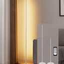 EDISHINE LED Standing Floor Lamp, Dimmable Corner Standing Light with Remote, 3 Color Temperature 3000K-4500K-6000K, 57.5" Modern Floor Lamps for Living Room, Bedroom, Office, Silver
