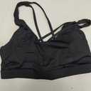 RUNNING GIRL Strappy Sports Bra for Women Sexy Crisscross Back Light Support Yoga Bra with Removable Cups (Medium, 2-jet Black)