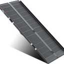 WHALEMOTOR Black Portable Wheelchair Ramp, 7FT No-sew Non-Slip Aluminum Wheelchair Ramp, Folding Portable Wheelchair Ramps for Home, Weight Capacity Up to 800 LBS, Loading Dock Plates