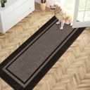 PURRUGS Dirt Trapper Door Mat 24" x 70", Non-Slip/Skid Machine Washable Entryway Rug, Shoes Scraper, Area Rug, Super Absorbent Welcome Mat for Muddy Wet Shoes and Paws, Grayish Brown & Coffee