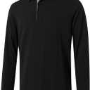 Men's Business Long and Short Sleeve Polo Shirts Mercerized Cotton Blend Casual Stylish Collared Shirts (Black, XL)