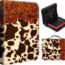 Bible Covers for Women, PU Leather Bible Case with Pockets and Zipper, Large Size Bible Carrying Case Fits Books Up to 12.2" x 9" x 2.76, Bible Holder Bag for Man, Brown Cow