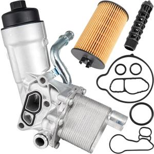 AUTOBABA Engine Oil Cooler Filter Housing Assembly with Gaskets Compatible with 2011-2021 Chevy Cruze Limited Sonic Trax Buick Encore 1.4L Replaces 918-428 55566784 55565388 88179-91400 (Plastic Cap)