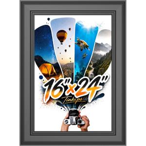 Tinkeps 16x24 Frame Black, 2-Inch Wide Border Poster Frame for Wall Hanging