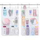 Lifewit Mesh Shower Caddy, 3 Pockets Hanging Shower Organizer with Quick Drying Mesh, Portable Space Saving Bathroom Organizer to Hold Soap, Shampoo and Cruise Ship Essentials, White, 2 Pack