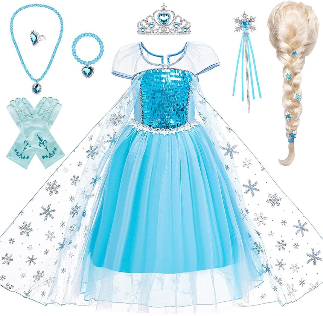 Kids Toddler Princess Dress Up Accessories Jewelry Halloween Cosplay Gift, 120 (4-5Y)