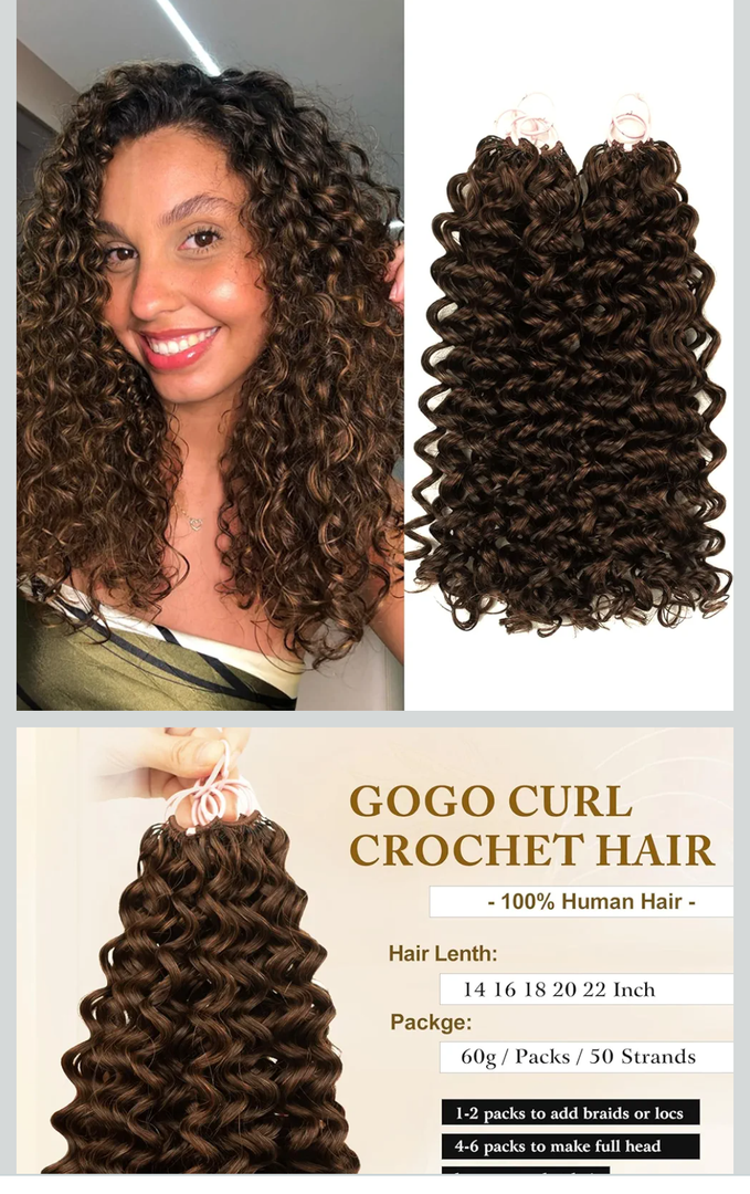 Human Crochet Hair for Black Women 120G Brown Crochet Real Human Hair 4# Deep Wave Feather Crochet Human Hair for Boho Braids or Locs Reuseable/Invisible Color 4 14Inch 100 Strands(14Inch Brown)