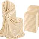 30 PCS Chair Covers Champagne Silky Satin Universal Chair Covers Fits All Type of Chairs 43x55 inch Removable Washable Chairs Slipcover Chair Decoration for Wedding Reception Party Banquet