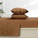 Tribeca Living 500 Thread Count Egyptian Cotton 6-Piece Deep Pocket Sheet Set, Queen, Café, Beige (T500ECED6PSSQUCA)