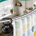 Curved Shower Curtain Rod Stainless Steel Curved Shower Rod 50-72 Inch Adjustable Round Shower Curtain Rod Heavy Duty Tension Shower Rods for Bathroom Non-Slip Chrome