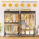 P5 Rolling Clothes Rack, Clothing Racks for Hanging Clothes, Black