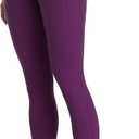 Colorfulkoala Women's High Waisted Yoga Pants 7/8 Length Leggings with Pockets (Large, Deep Violet)