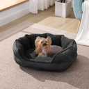 Arlee Cozy Orthopedic Memory Foam Dog Bed - Premium, Durable, Washable, and Easy to Clean Fabric, Pet Bed for Small and Medium Pets, Ultimate Comfort & Style, Oval - Black(S)