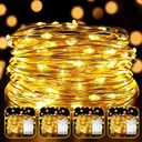 4 Pack LED Fairy Lights Battery Operated 20FT 60 LEDs Silver Wire String Lights Twinkle Lights Starry Fairy Lights for Bedroom Christmas Wedding Party Indoor Outdoor Decorations, Warm White
