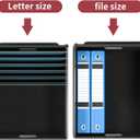 File Organizer Box with Lid, Collapsible File Folder Organizer for Office Document Storage, Filing Box with Plastic Slide for Letter Size Hanging File Folders(1 Pack, Dark Red)