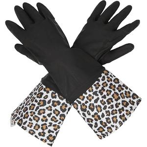 GLOVELY HANDS Rubber Cleaning Gloves – Water-Resistant Latex Dishwashing Gloves with Soft Cotton-Feel Lining, Non-Slip Grip, Long Cuff, Durable Household Kitchen Cleaning Medium (1 PAIR)