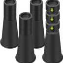 4 Pack Bed Risers 12 or 8 Inch Heavy Duty, Adjustable Furniture Risers Lift Height 13.4",11.6", 9.8", 8" For Table Desk Couch Chair Sofa Cabinet Bed Frame Dorm, Round Stackable Table Leg Risers, Black