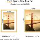 YESKAY 14x20 Picture Frame 3 Pack - Gold Poster Frame Display Pictures 11x17 with Mat or 14 x 20 Without Mat for Wall Hanging Horizontal and Vertical