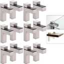 AWEN 12pcs Solid Metal Adjustable Wood/Glass Shelf Bracket Wall Mount, Shelf Holders3-28mm Thick Adjustable Shelf Bracket, 25lbs LoadBrushed Nickel 12pcs